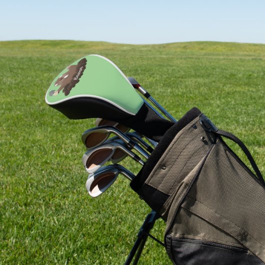 Funny zakgopher digging cartoon illustratie golfheadcover (Insitu)