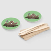 Funny zakgopher digging cartoon illustratie handwaaier (Niet-gemonteerd)