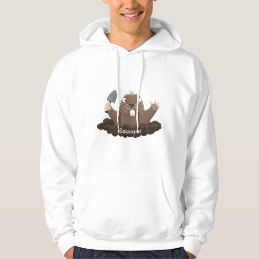 Funny zakgopher digging cartoon illustratie hoodie (Voorkant)