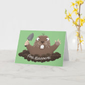 Funny zakgopher digging cartoon illustratie kaart (Gele Bloem)