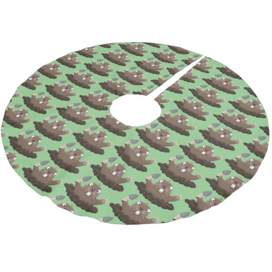 Funny zakgopher digging cartoon illustratie kerstboom rok (Gekanteld)