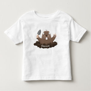 Funny zakgopher digging cartoon illustratie kinder shirts