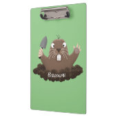 Funny zakgopher digging cartoon illustratie klembord (Links)