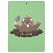 Funny zakgopher digging cartoon illustratie klembord (Achterkant)