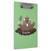 Funny zakgopher digging cartoon illustratie klembord (Rechts)
