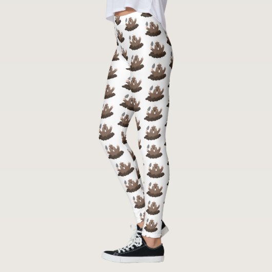 Funny zakgopher digging cartoon illustratie leggings (Links)