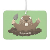 Funny zakgopher digging cartoon illustratie luchtverfrisser (Achterkant)