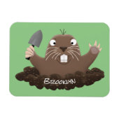 Funny zakgopher digging cartoon illustratie magneet (Horizontaal)
