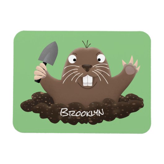 Funny zakgopher digging cartoon illustratie magneet (Horizontaal)