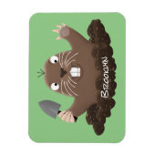 Funny zakgopher digging cartoon illustratie magneet (Verticaal)