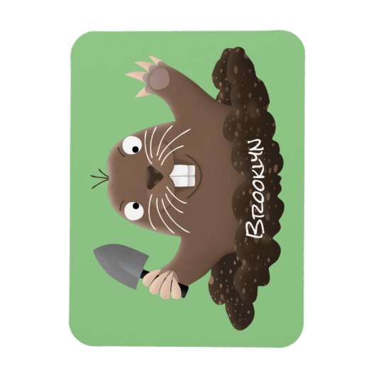 Funny zakgopher digging cartoon illustratie magneet (Verticaal)