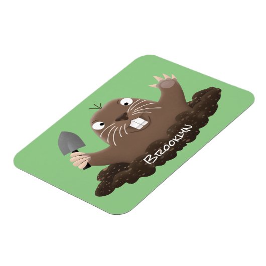 Funny zakgopher digging cartoon illustratie magneet (Linkerzijde)