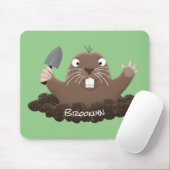 Funny zakgopher digging cartoon illustratie muismat (Met muis)