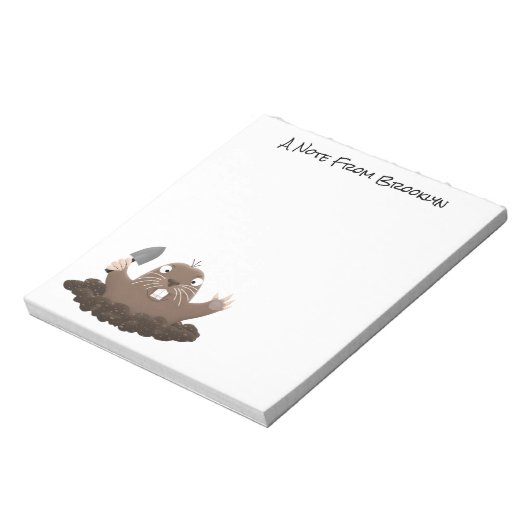 Funny zakgopher digging cartoon illustratie notitieblok (Linkerzijde)