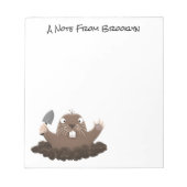Funny zakgopher digging cartoon illustratie notitieblok (Voorkant)