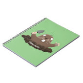 Funny zakgopher digging cartoon illustratie notitieboek (Linkerzijde)