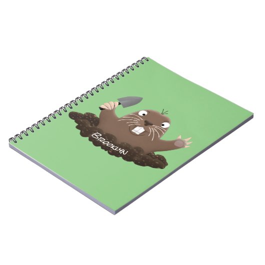 Funny zakgopher digging cartoon illustratie notitieboek (Linkerzijde)