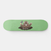 Funny zakgopher digging cartoon illustratie persoonlijk skateboard (Horizontaal)