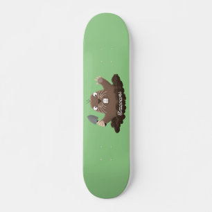 Funny zakgopher digging cartoon illustratie persoonlijk skateboard