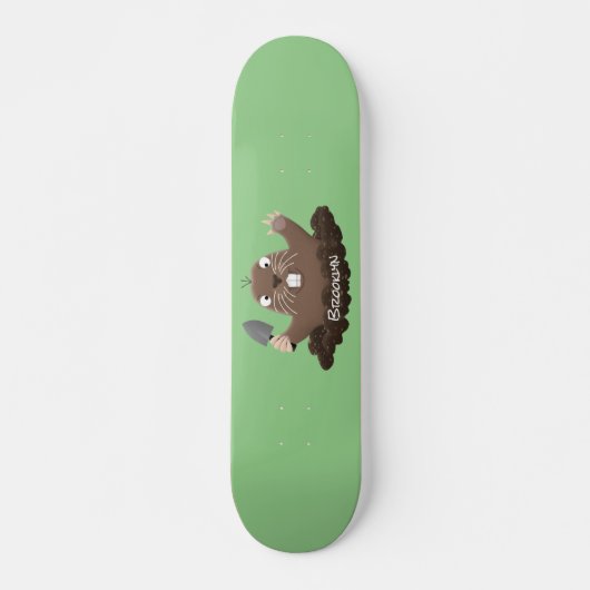 Funny zakgopher digging cartoon illustratie persoonlijk skateboard (Voorkant)