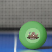 Funny zakgopher digging cartoon illustratie pingpongbal (Net)