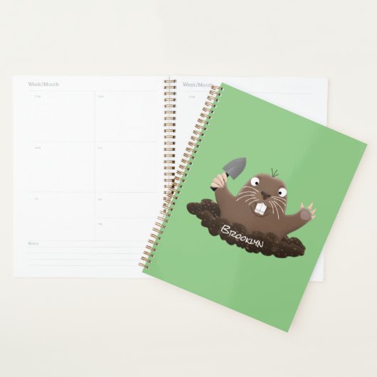 Funny zakgopher digging cartoon illustratie planner (Display)