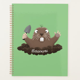 Funny zakgopher digging cartoon illustratie planner