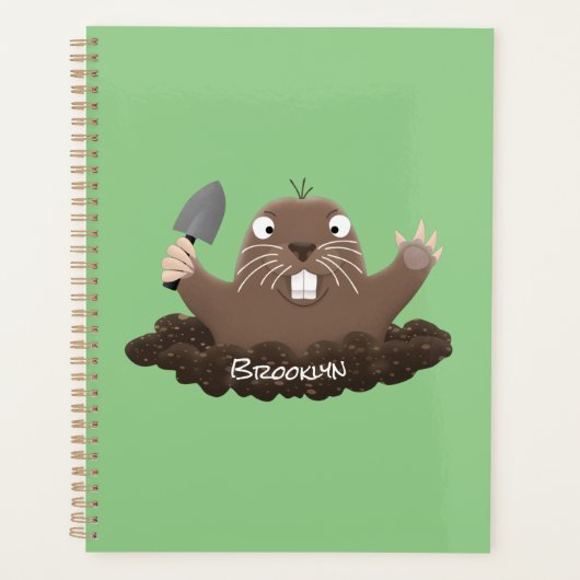 Funny zakgopher digging cartoon illustratie planner (Voorkant)