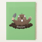 Funny zakgopher digging cartoon illustratie planner (Achterkant)