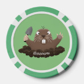 Funny zakgopher digging cartoon illustratie poker chips