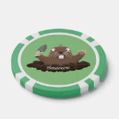 Funny zakgopher digging cartoon illustratie poker chips