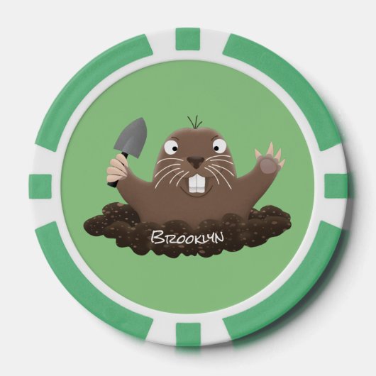 Funny zakgopher digging cartoon illustratie poker chips