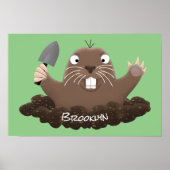Funny zakgopher digging cartoon illustratie poster (Voorkant)