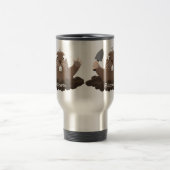 Funny zakgopher digging cartoon illustratie reisbeker (Center)