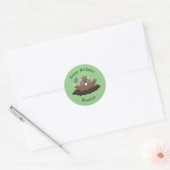 Funny zakgopher digging cartoon illustratie ronde sticker (Envelop)