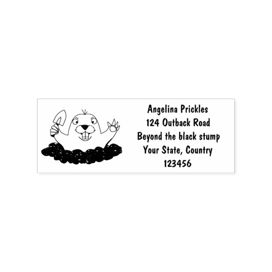 Funny zakgopher digging cartoon illustratie rubberstempel (Afrduk)