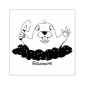 Funny zakgopher digging cartoon illustratie rubberstempel (Afrduk)