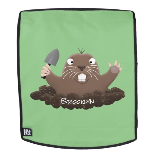 Funny zakgopher digging cartoon illustratie rugtassen (Verwijderbaar gezicht)