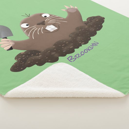 Funny zakgopher digging cartoon illustratie sherpa deken (3/4)