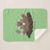 Funny zakgopher digging cartoon illustratie sherpa deken (Voorkant (horizontaal))