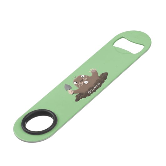 Funny zakgopher digging cartoon illustratie speed flessenopener (Achterkant Gekanteld)