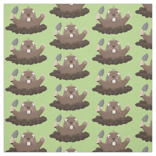 Funny zakgopher digging cartoon illustratie stof (Swatch)