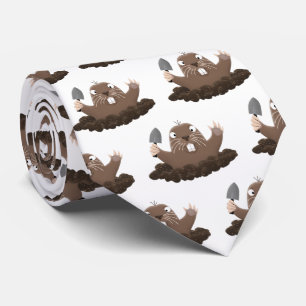 Funny zakgopher digging cartoon illustratie stropdas