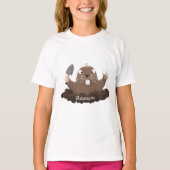 Funny zakgopher digging cartoon illustratie t-shirt (Voorkant)