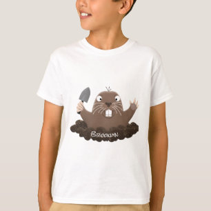 Funny zakgopher digging cartoon illustratie t-shirt