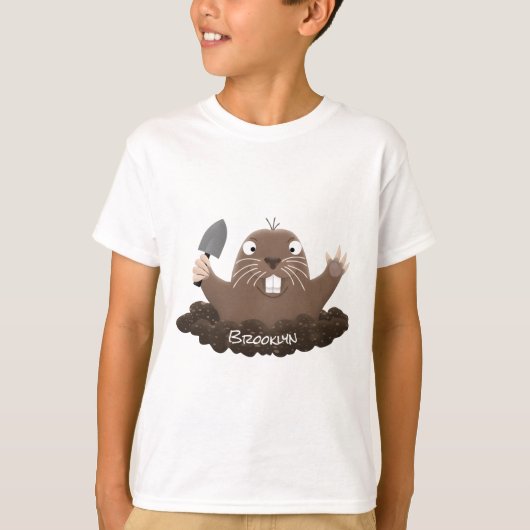 Funny zakgopher digging cartoon illustratie t-shirt (Voorkant)