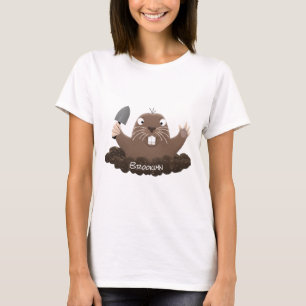 Funny zakgopher digging cartoon illustratie t-shirt