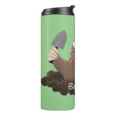 Funny zakgopher digging cartoon illustratie thermosbeker (Gedraaid links)