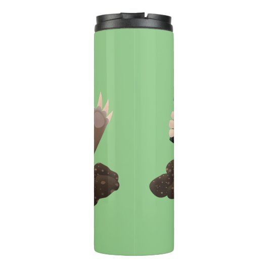 Funny zakgopher digging cartoon illustratie thermosbeker (Achterkant)