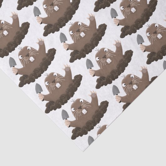 Funny zakgopher digging cartoon illustratie tissuepapier (Detail)